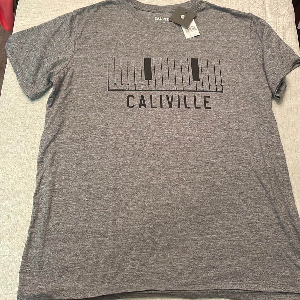 Men’s XL, Caliville Piano tshirt grey